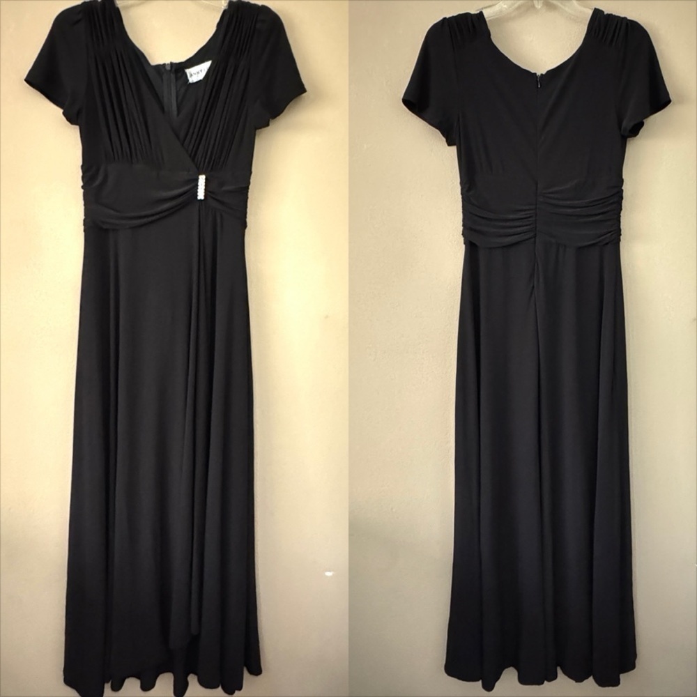 Anny Lee Black Fit and Flare Column Shape Dress S